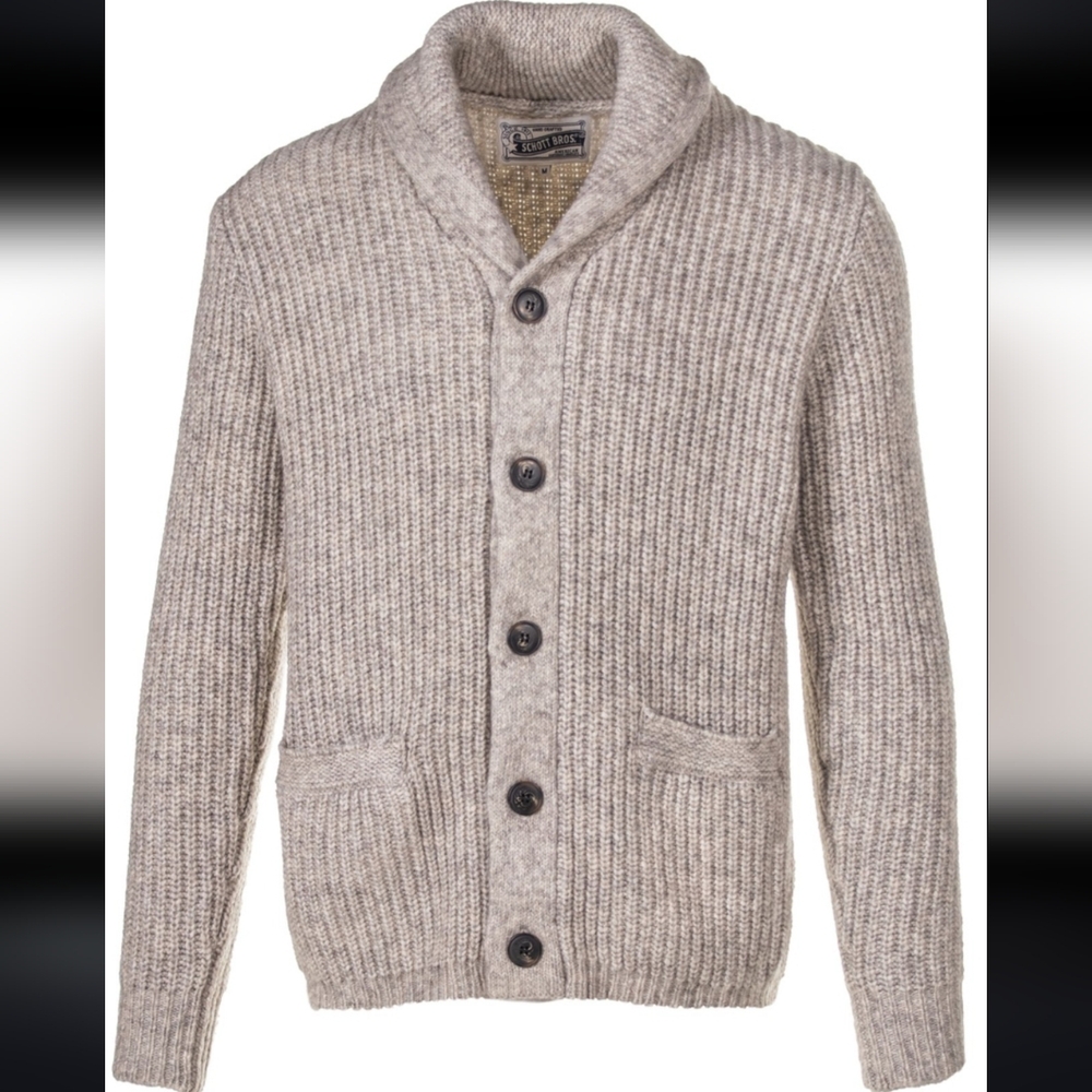 NWT Men's Cable Knit Cardigan Schott NYC